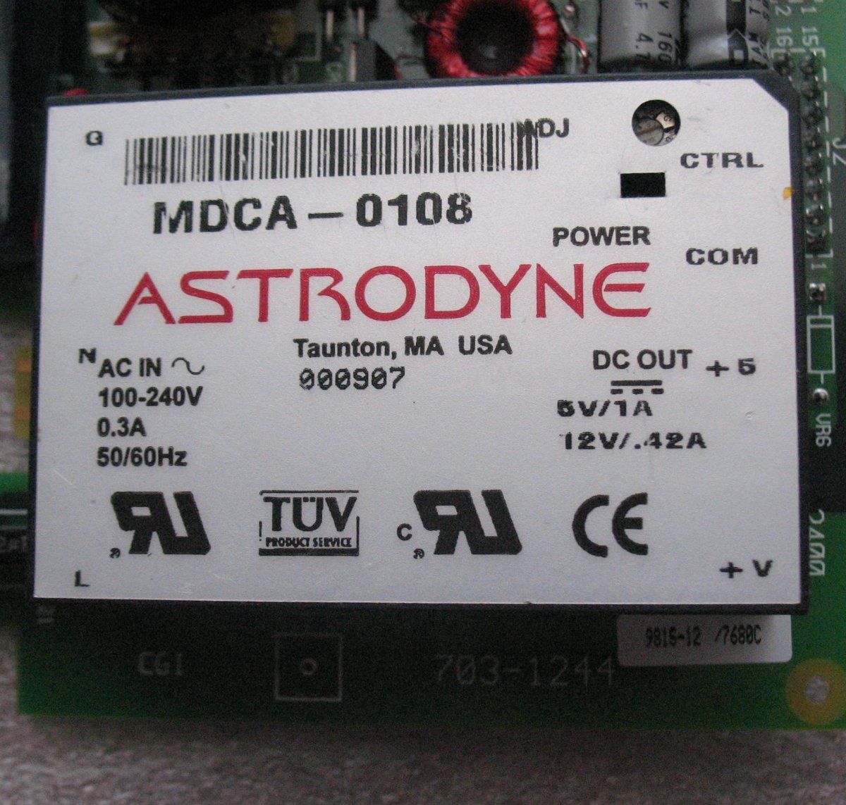 ASTRODYNE MDCA-0108 ENCAPSULATED POWER SUPPLY 5VDC/12VDC ON BOARD