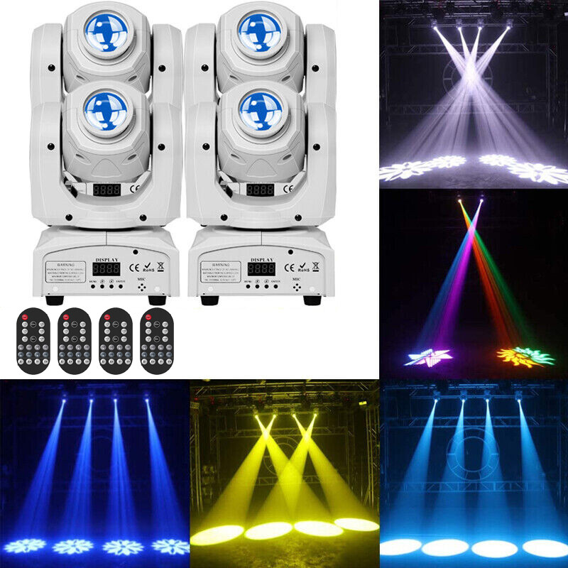 4PCS 150W LED Moving Head Stage Light DMX WLED Strobe 8Gobo Party Light w/Remote