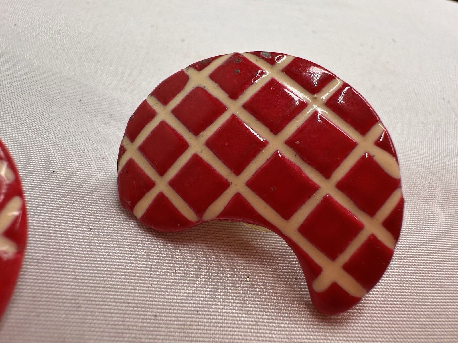 Chunky Red Enamel Earrings