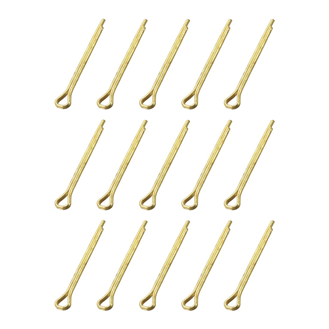 Split Cotter Pin - 2mm x 20mm Solid Brass 2-Prongs Gold Tone 15Pcs
