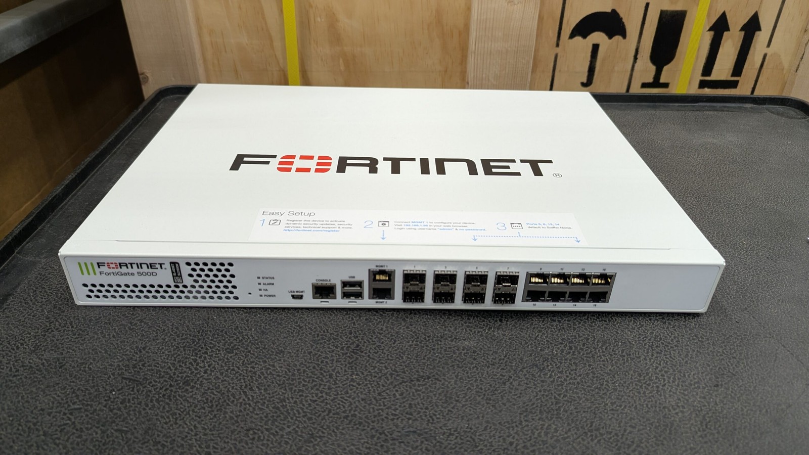 Fortinet FG-500D 10x GE RJ45 ports 8x GE SFP slots 120 GB onboard SSD storage