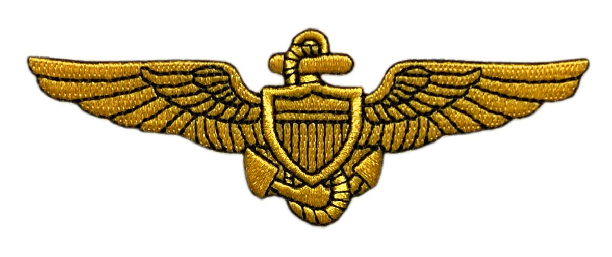 Naval Aviator Pilot Wings Patch [Hook Fastener - 4.0 X 1.5 -PW5]