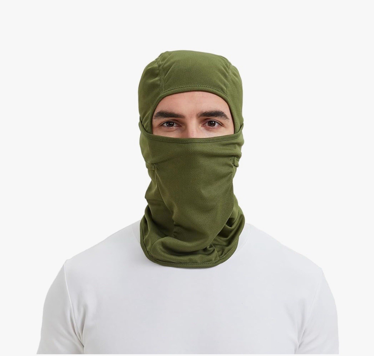 Army Green Ski Mask Balaclava Unisex UV Protection Breathable Covering Bandana