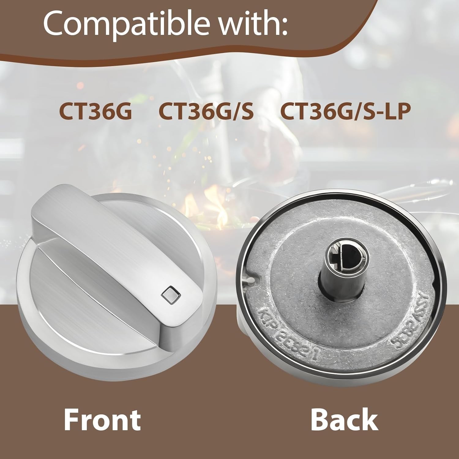 Wolf Stove Knobs Replacement - Stainless Steel Cooktop Control Knobs (5 Pcs)