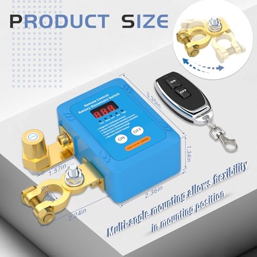 Kill Switch for Car 12V 240A Remote Battery Disconnect Led Voltage Display