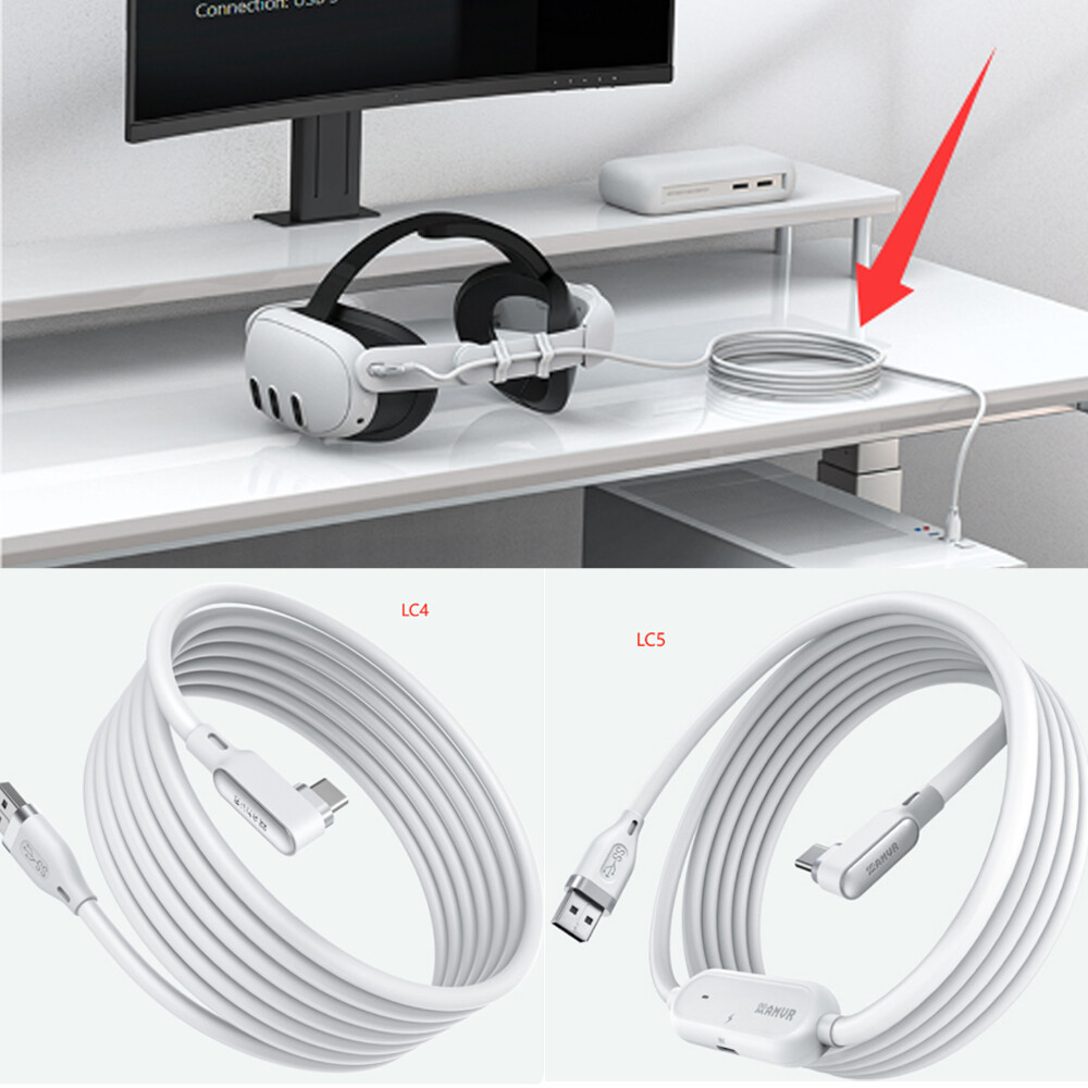 Link Cable Cord for Quest 3/3S/2/Pro/Pico4/Ultra /PC/Steam VR USB Type A to C