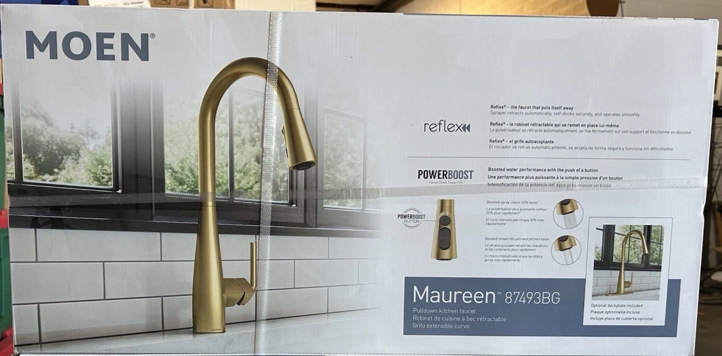 MOEN Maureen 87493BG Brushed Gold 1 Handle High Arc Pulldown Kitchen Faucet
