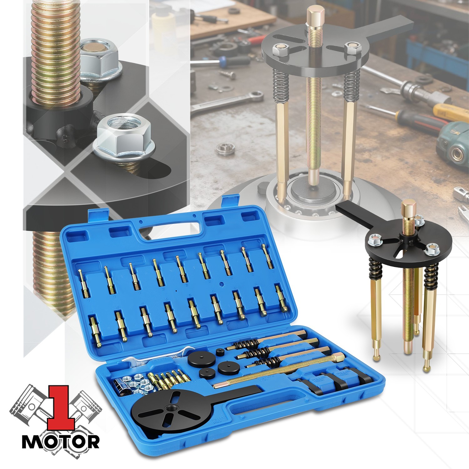 36 in1 Bearing Disassembly Puller Inner Hole Removal Tool Three-jaw Puller Set