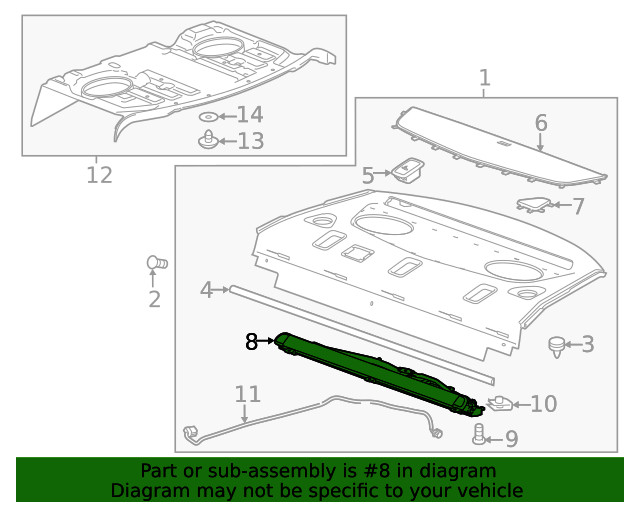 Genuine GM Medium Cashmere Rear Window Inside Sunshade 23494822