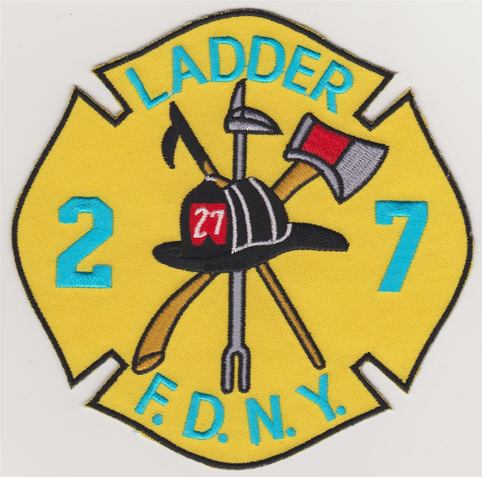 FDNY Ladder 27 Fire Department New York Embroidered Iron On Fire Patch #696