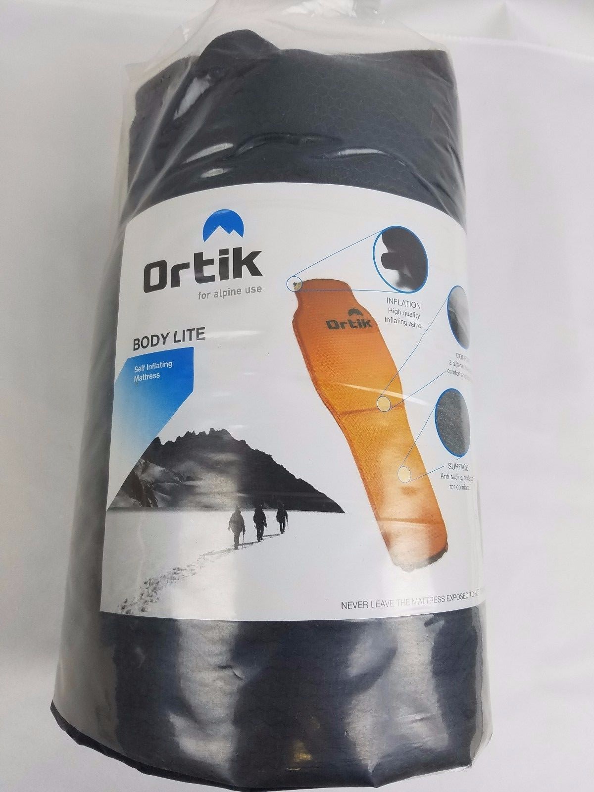 Ortik Body Lite Self-Inflating Mattress Full Body Gray/Orange
