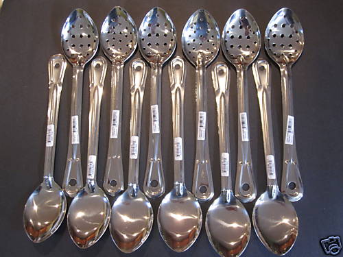 24 SERVING SPOONS 13" STAINLESS STEEL FREE SHIPPING USA ONLY