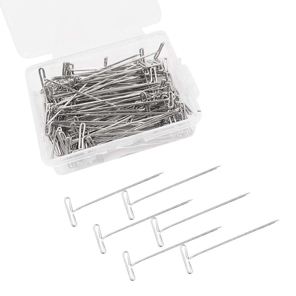 300 PCS 27mm T Sewing Pins Wig Blocking Knitting Craft Straight Tool Box