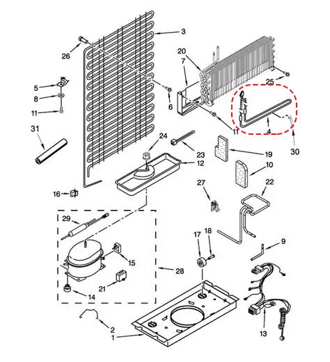 for Whirlpool WP2263749 Defrost Heater, Refrigerator Replacement Part