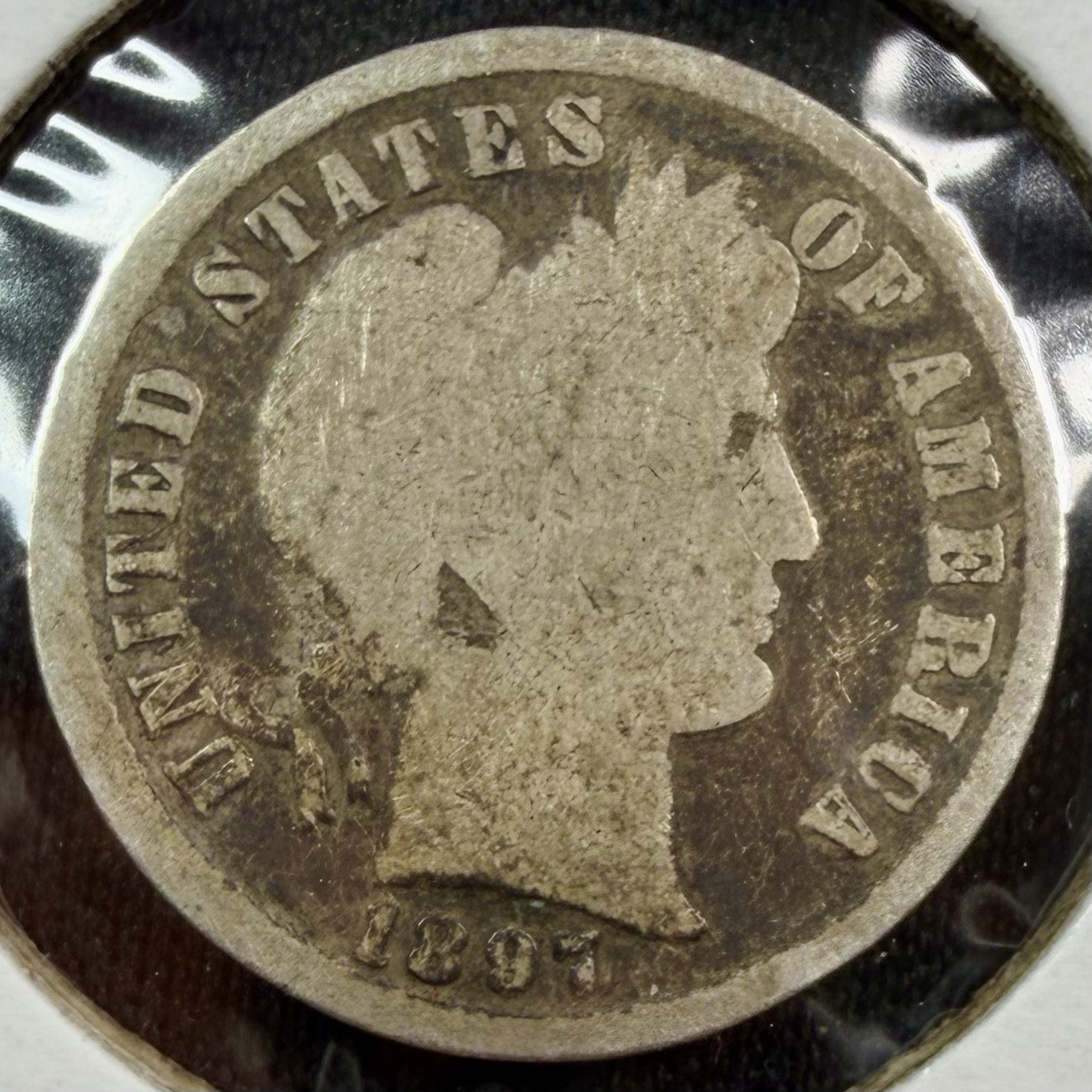 1897 (P) Barber Dime - Full Rims - Great Eye Appeal - Free Shipping