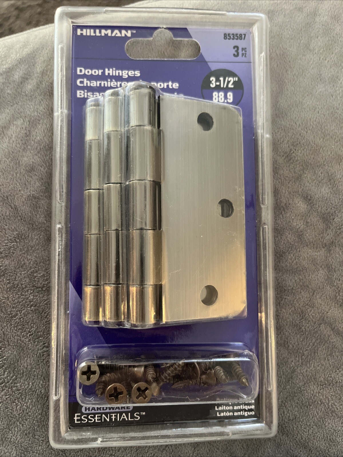 Pack of 3 Hillman Door Hinges 3-1/2" Bronze 853587 1/4" Radius *Fast Shipping*