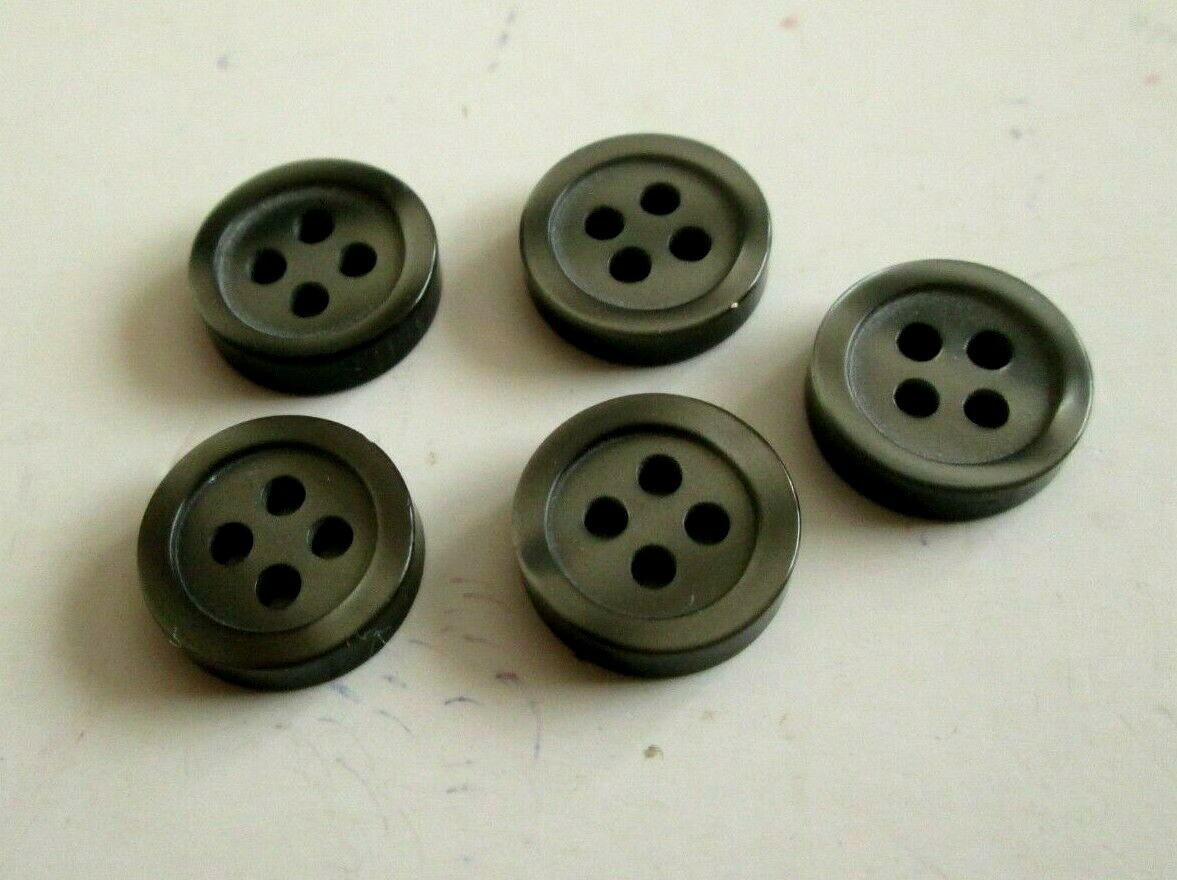 5/pcs Buttons Size Small Diameter=7/16"(12mm) Gray 4 holes