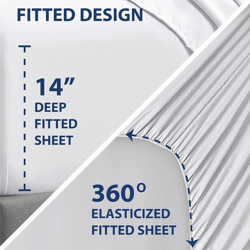 Microfiber Twin Bed Set Fitted Sheet W/ Storage Pockets Soft & Durable New