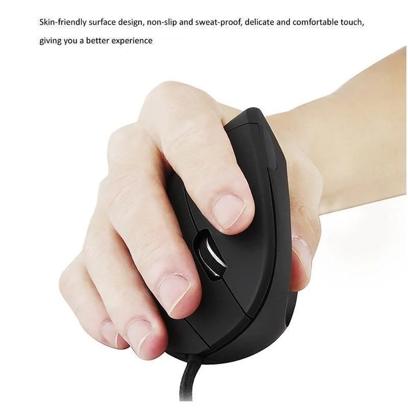 USB Vertical Wired Mouse Ergonomic Gaming Optical Mice 3200DPI for PC Computer