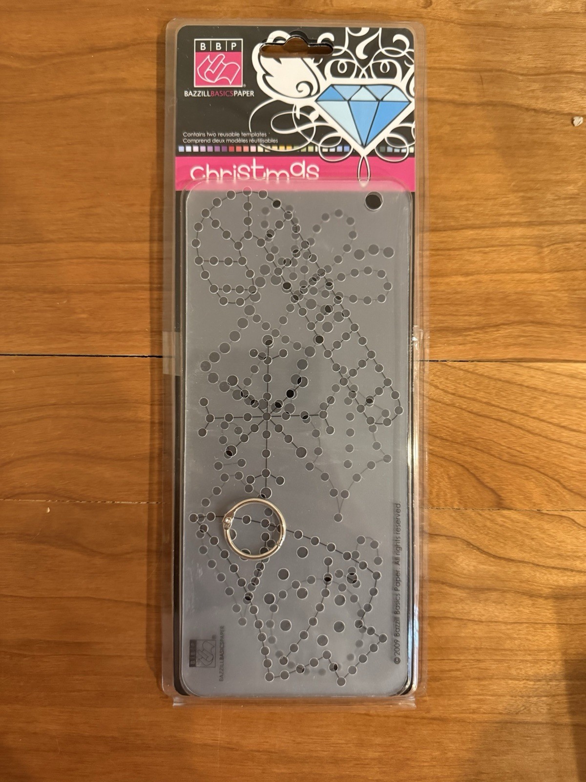 Bazzill Basics NIP 2 Pc Jewel Template Set Christmas
