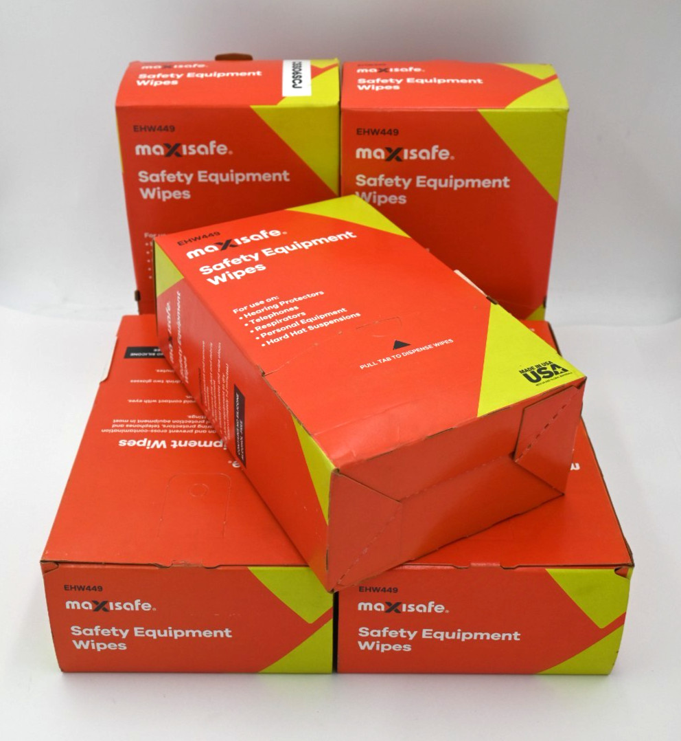 MAXISAFE EHW449 SAFETY EQUPMENT WIPES LOT OF 5PCS