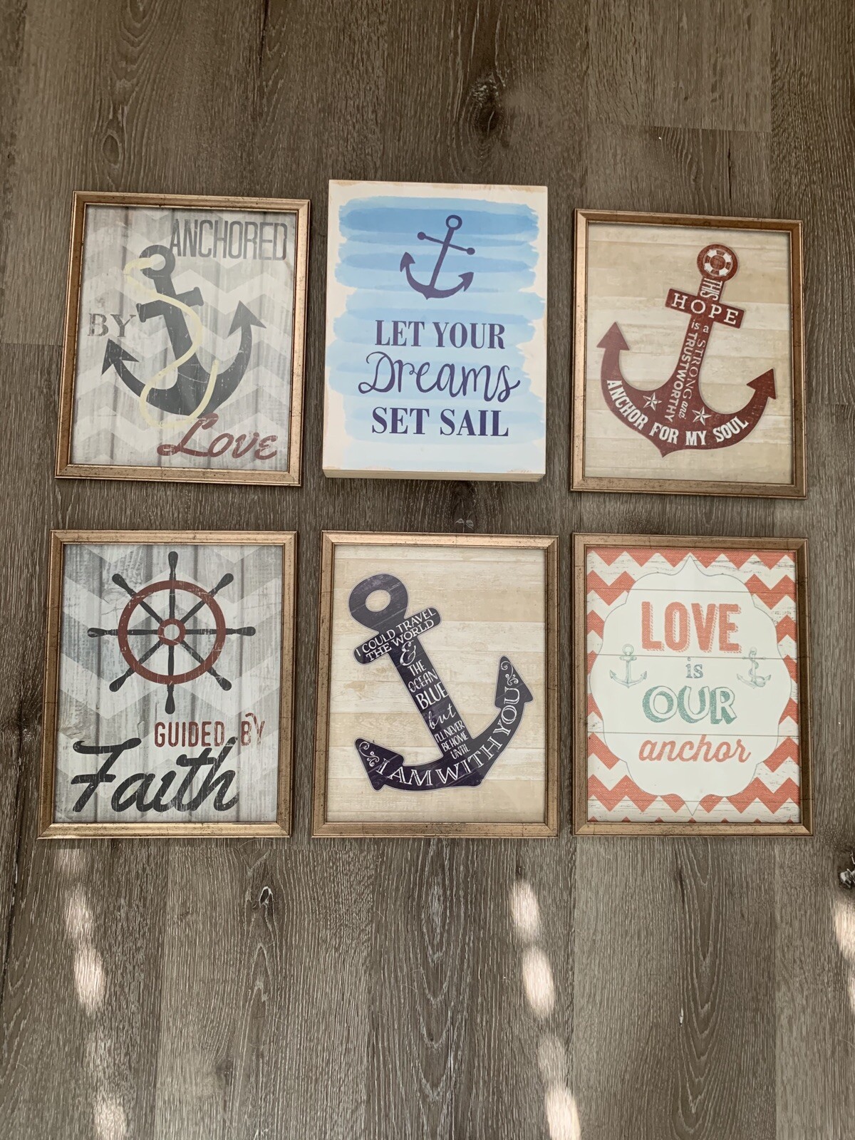 Set of 6 Home Décor Anchor Hanging Picture Wall Art Modern Kitchen Home NEW!