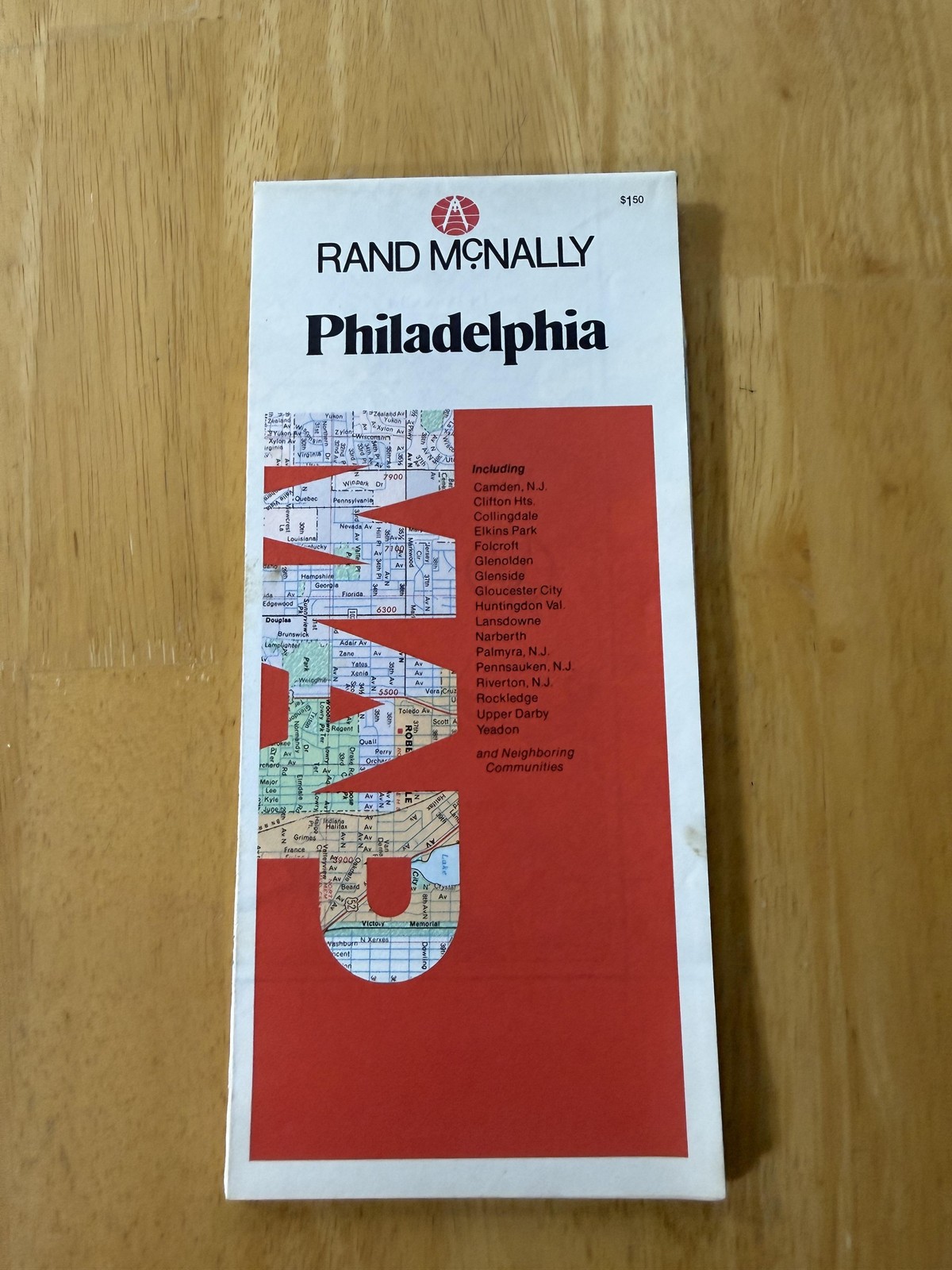 Vintage Rand McNally Philadelphia Street Road Map Travel Folded Brochure USA