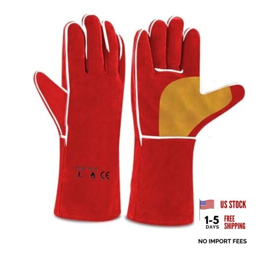 Edward Tools Pro Leather Welding Gloves 16” - Forearm Heat/Fire Resistant