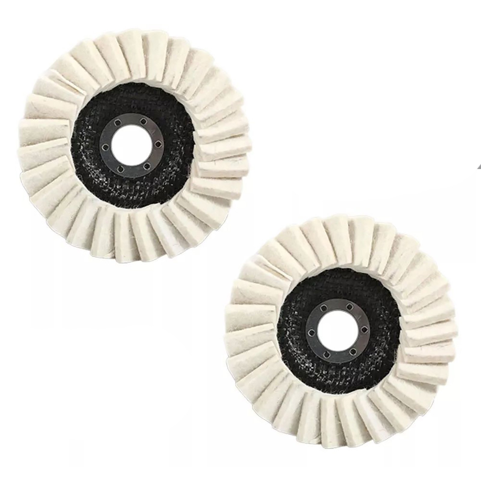 2Pcs Wool Polishing Wheel Buffing Pads Flap Disc For Metal Wood Angle Grinder
