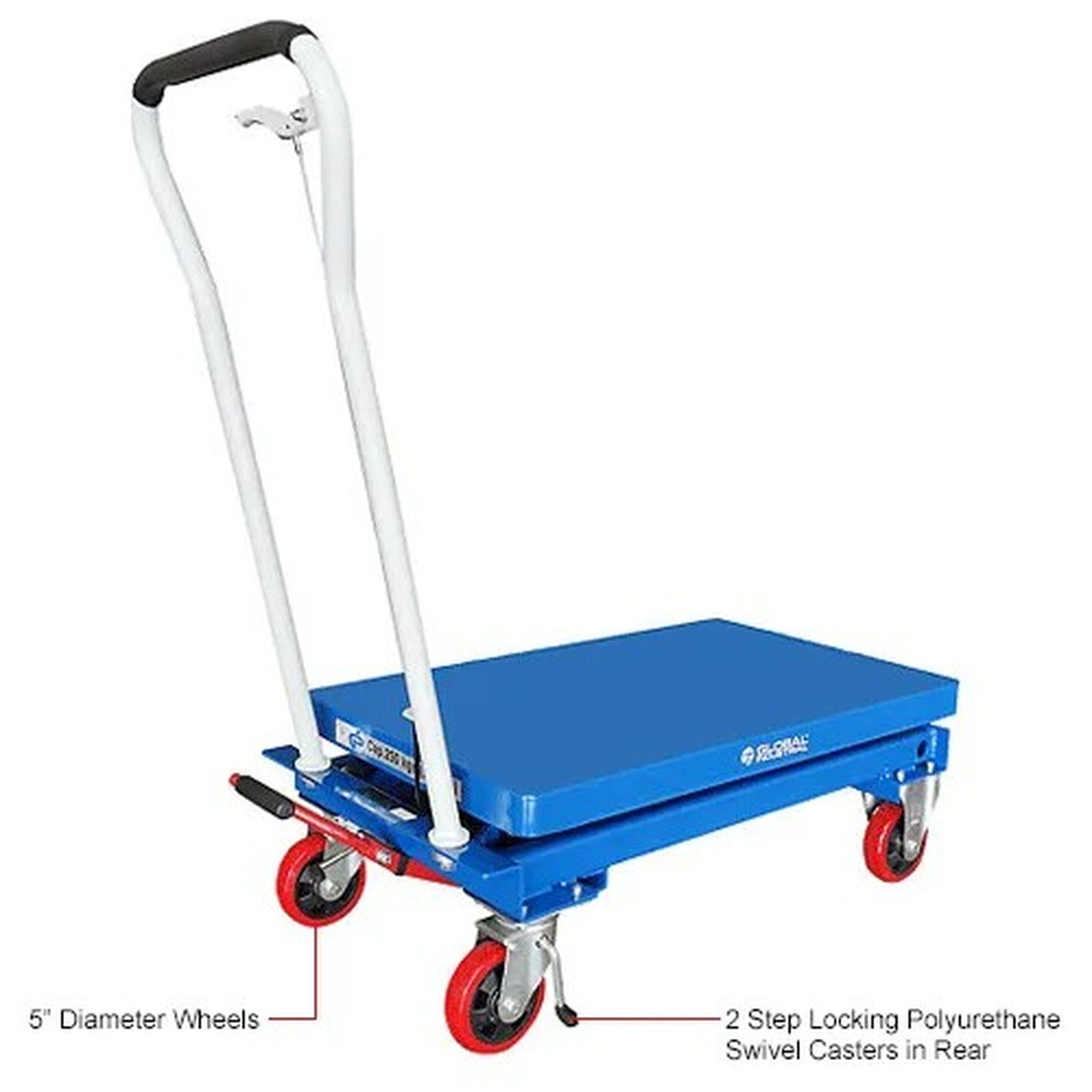 Mobile Single Scissor Lift Table, 32" x 19" Platform, 550 Lb.Capacity