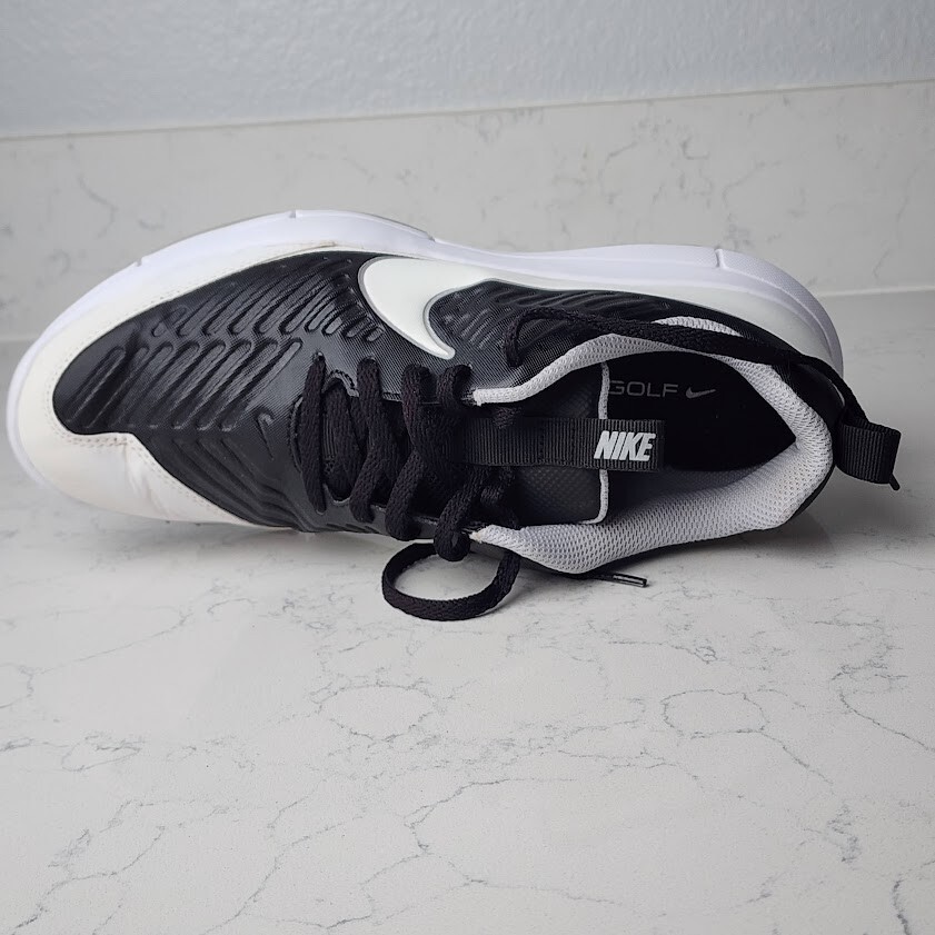 Nike Men's Explorer 2 Golf Shoes 849957-005 Size 7 Black White Metallic Silver