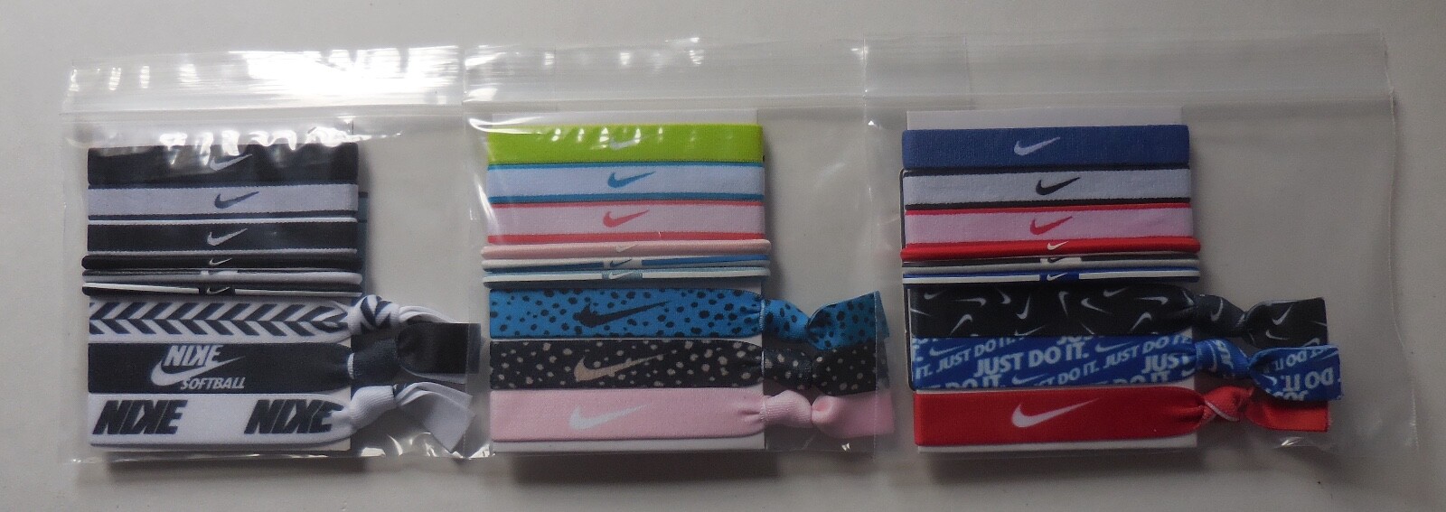 Nike Mixed Ponytail Holder Assorted 9Pk Adult Unisex Set of 3 Lots #9