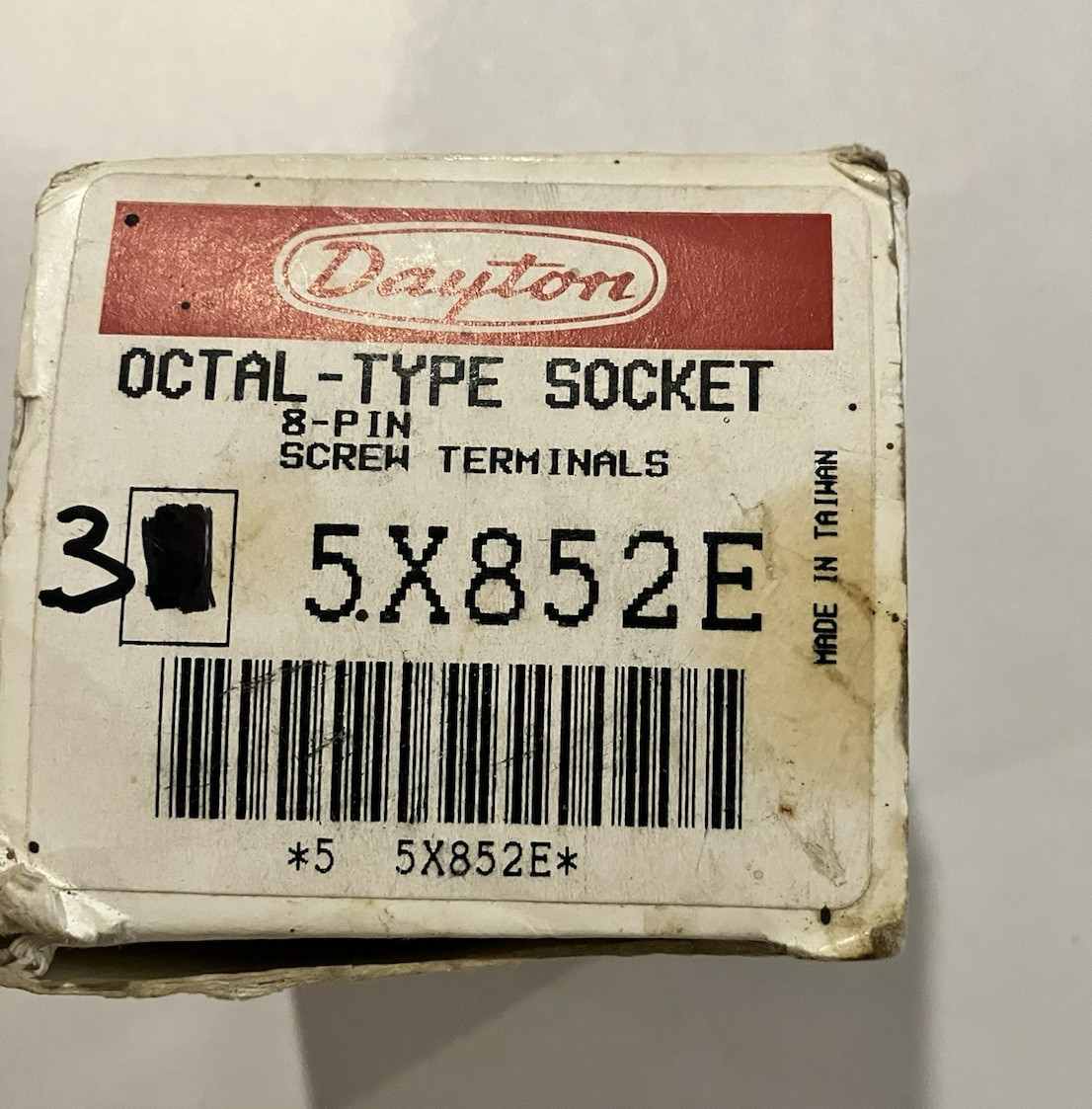 Lot of (3) Dayton Octal Type Socket 8 Pin Screw Terminal 5X852E Relay 91Y31C-E