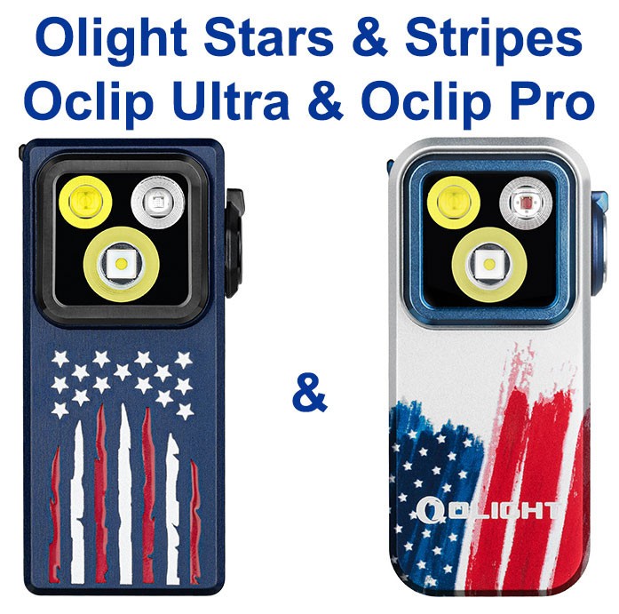 Olight Oclip Ultra Stars & Stripes & Oclip Pro Stars & Stripes Clip-On Lights