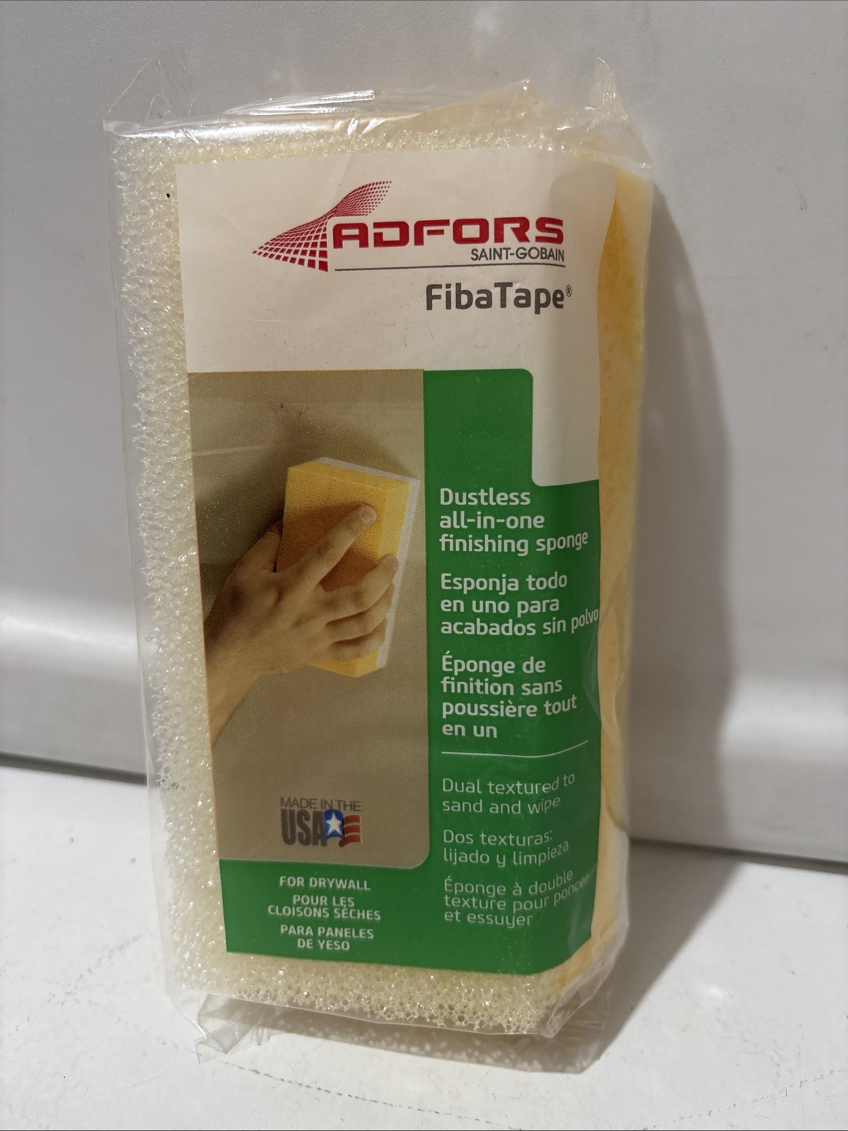 Adfors FibaTape Drywall Finishing Sponge Dustless All in One Dual Textured NEW