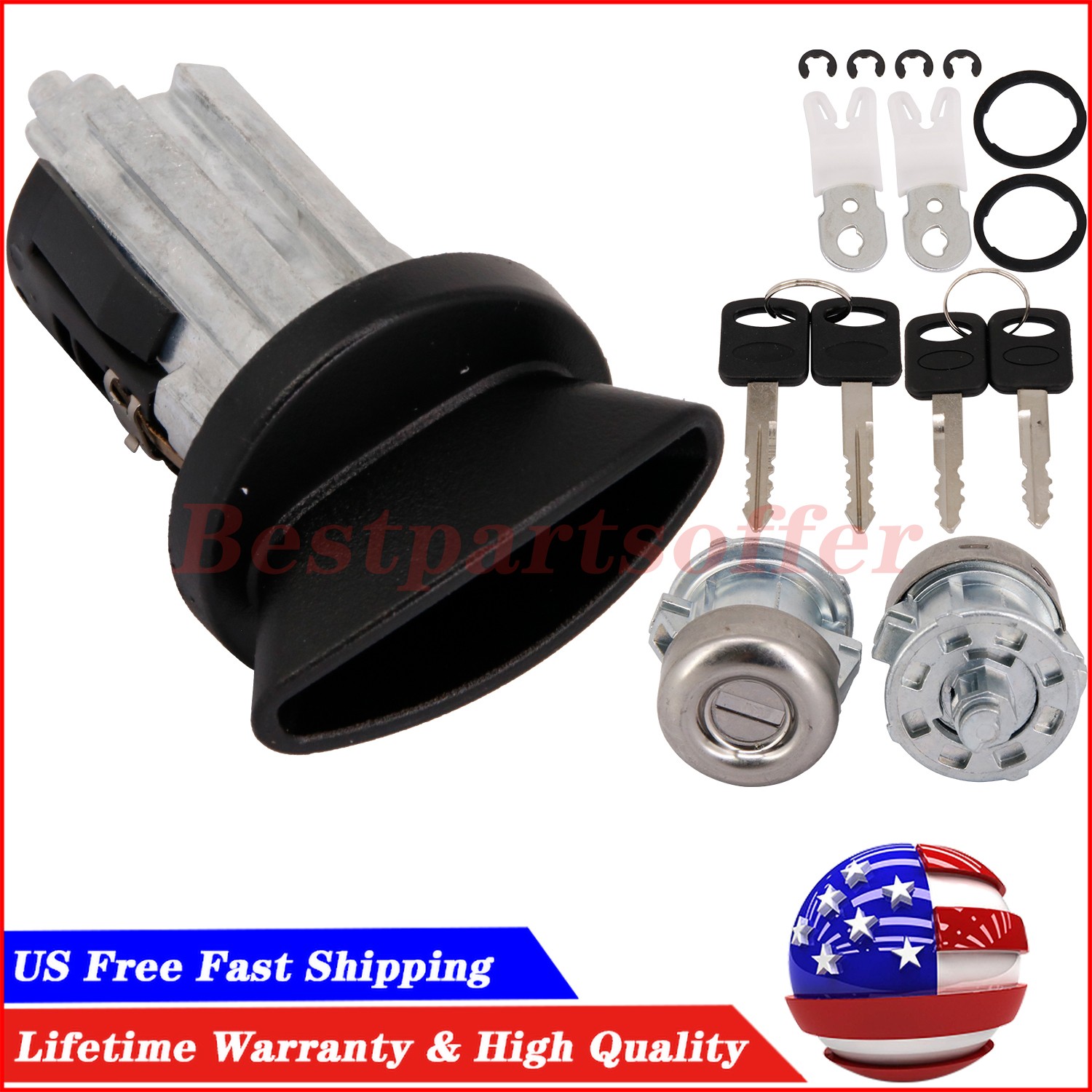 Door Lock Cylinders Set Ignition Switch with Keys For 97-07 Ford F150/F250/F350