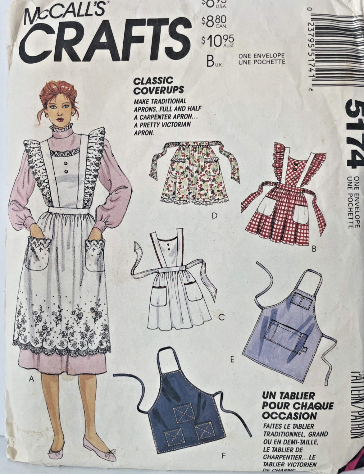 Sewing Pattern # 5174 Victorian, Full & Half Length, and Carpenter Apron