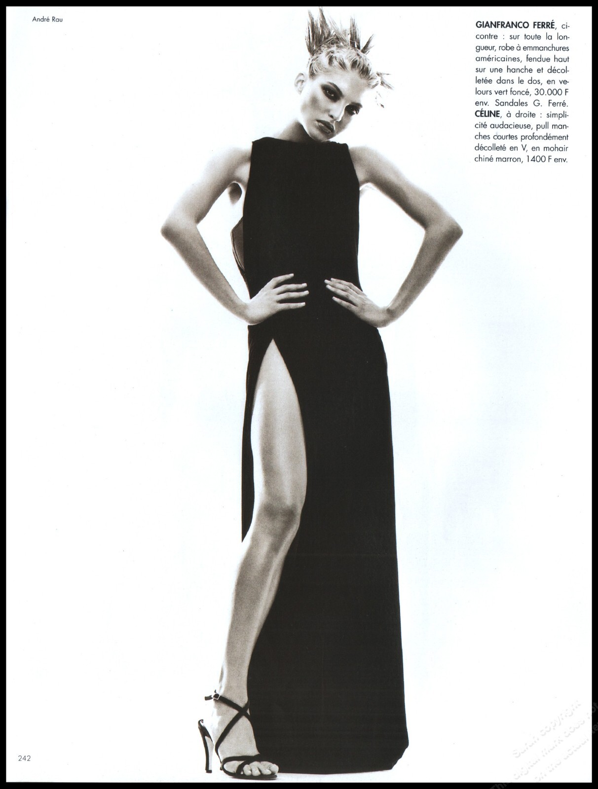 1990's High Heels Ferre Magazine Print Ad Women Fashion Long Legs shoes -1pg