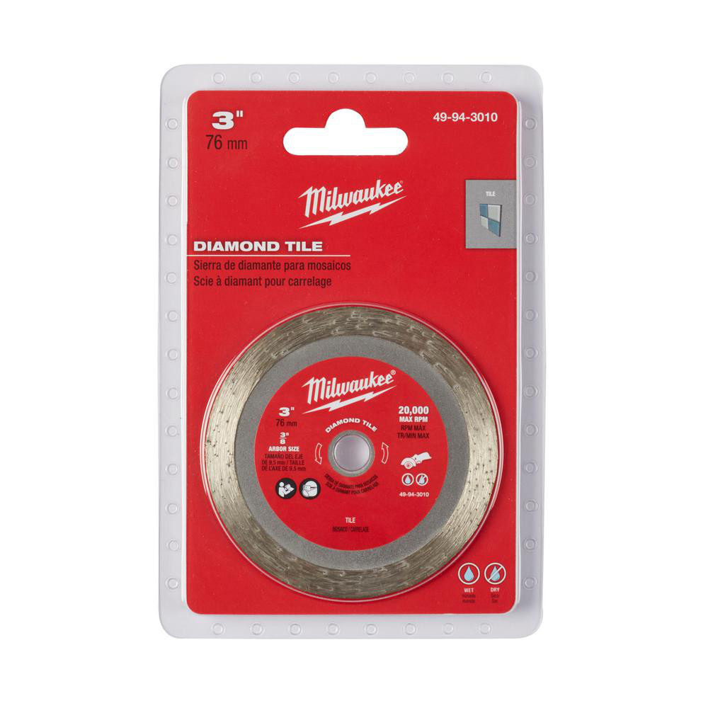 BRANDNEW Milwaukee 49-94-3010 Diamond Tile Blade, 3"
