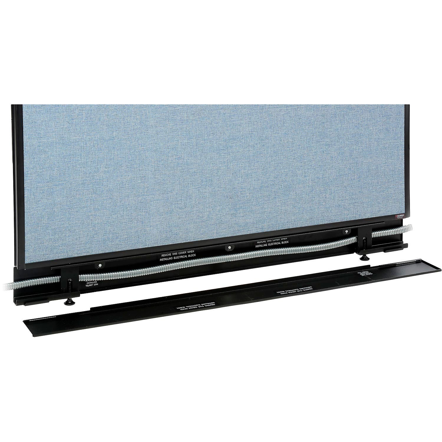 48-1/4"W x 76"H Office Partition Panel with Pass-Thru Cable Blue