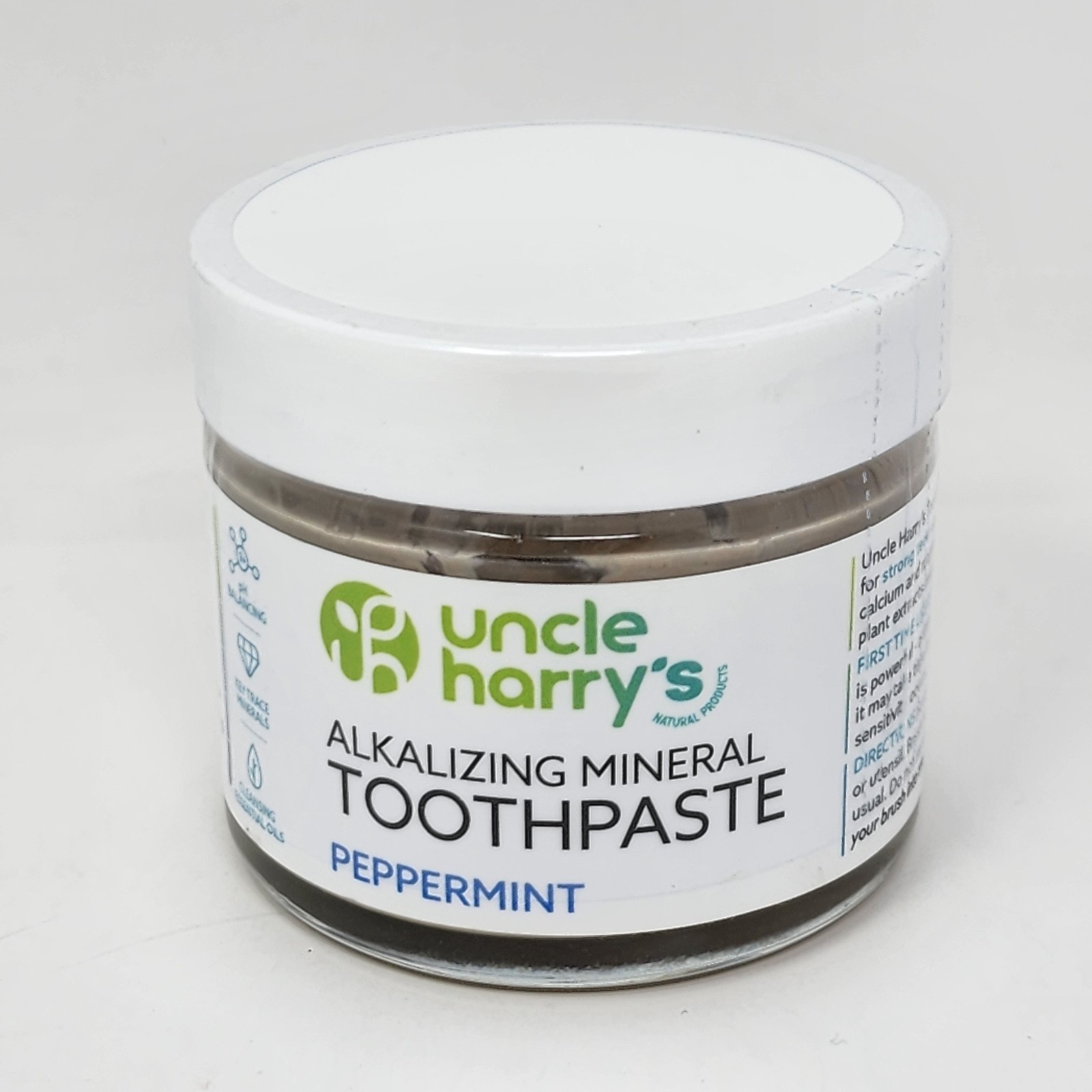 Uncle Harry's Alkalizing Mineral Toothpaste Peppermint Fluoride-Free 3 oz Tub