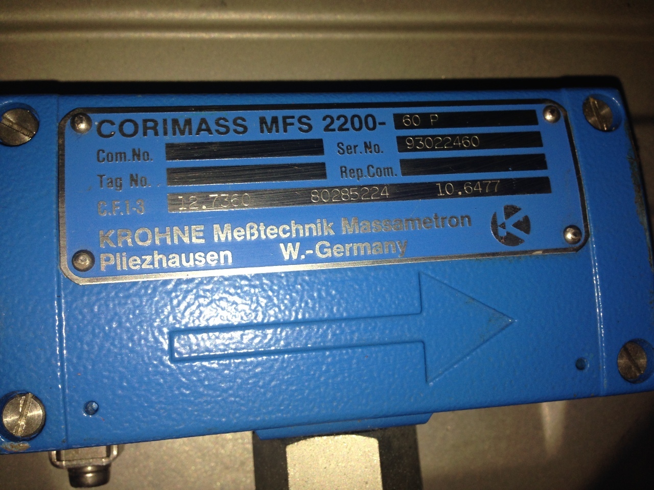 Corimass MFS 2200 60P Mass Flow Sensor 1" FLANGED
