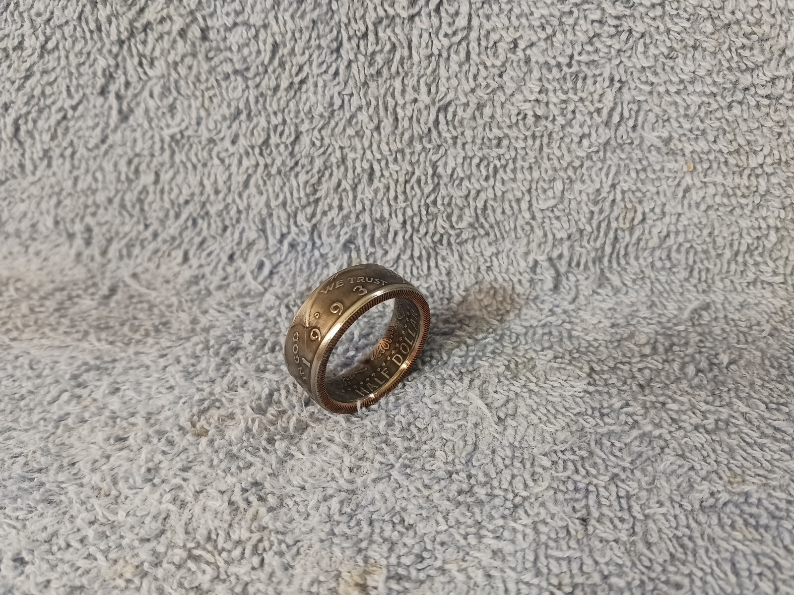 1993 Kennedy Half Dollars  size 10   coin ring  handmade mixed metals