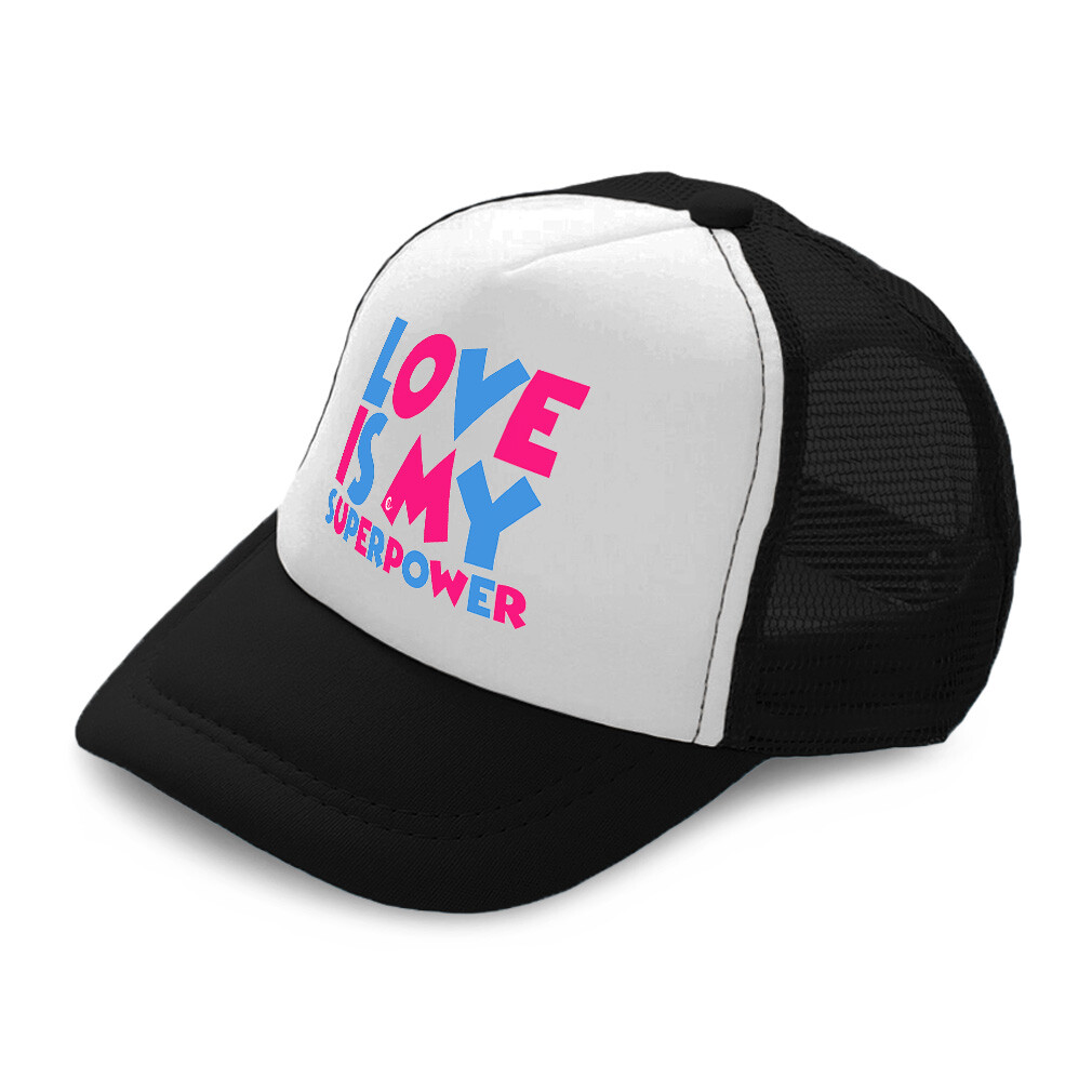 Kids Trucker Hat Love Is My Super Power Polyester Boys Caps & Girls Caps