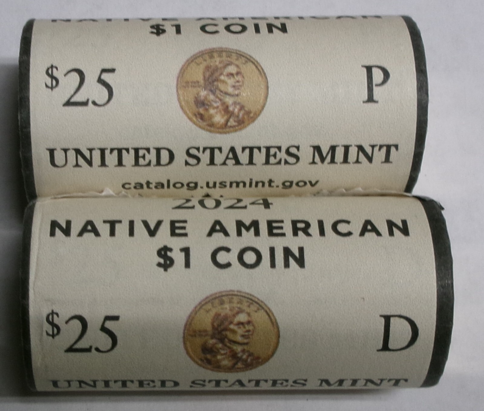 2024 - SACAGAWEGA - Native American INDIAN - P & D - $1 ROLL SET - US MINT **