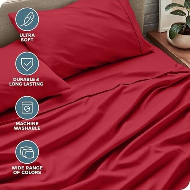 Ultra Soft Microfiber Full Bed Sheet Set Deep Pockets 4 Piece Easy Care New