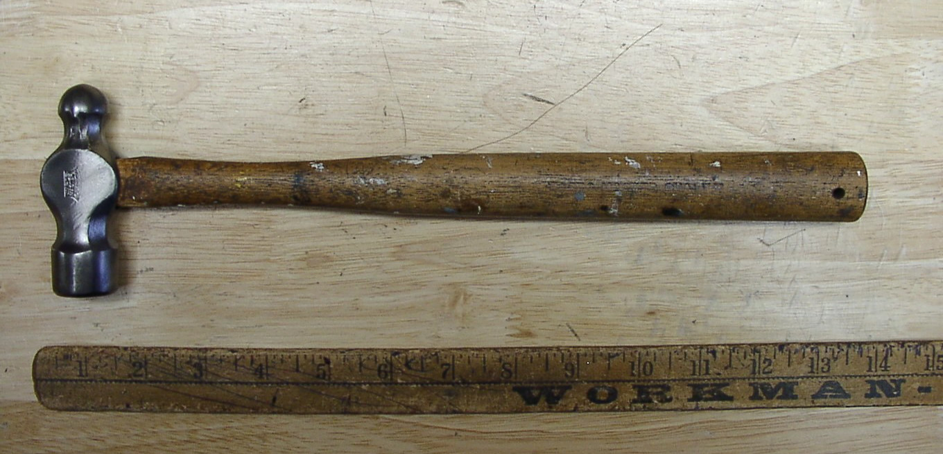 Vntg Wards Master Quality 12.4oz Ball Peen Hammer,3-3/8" Head,Original Handle,EX