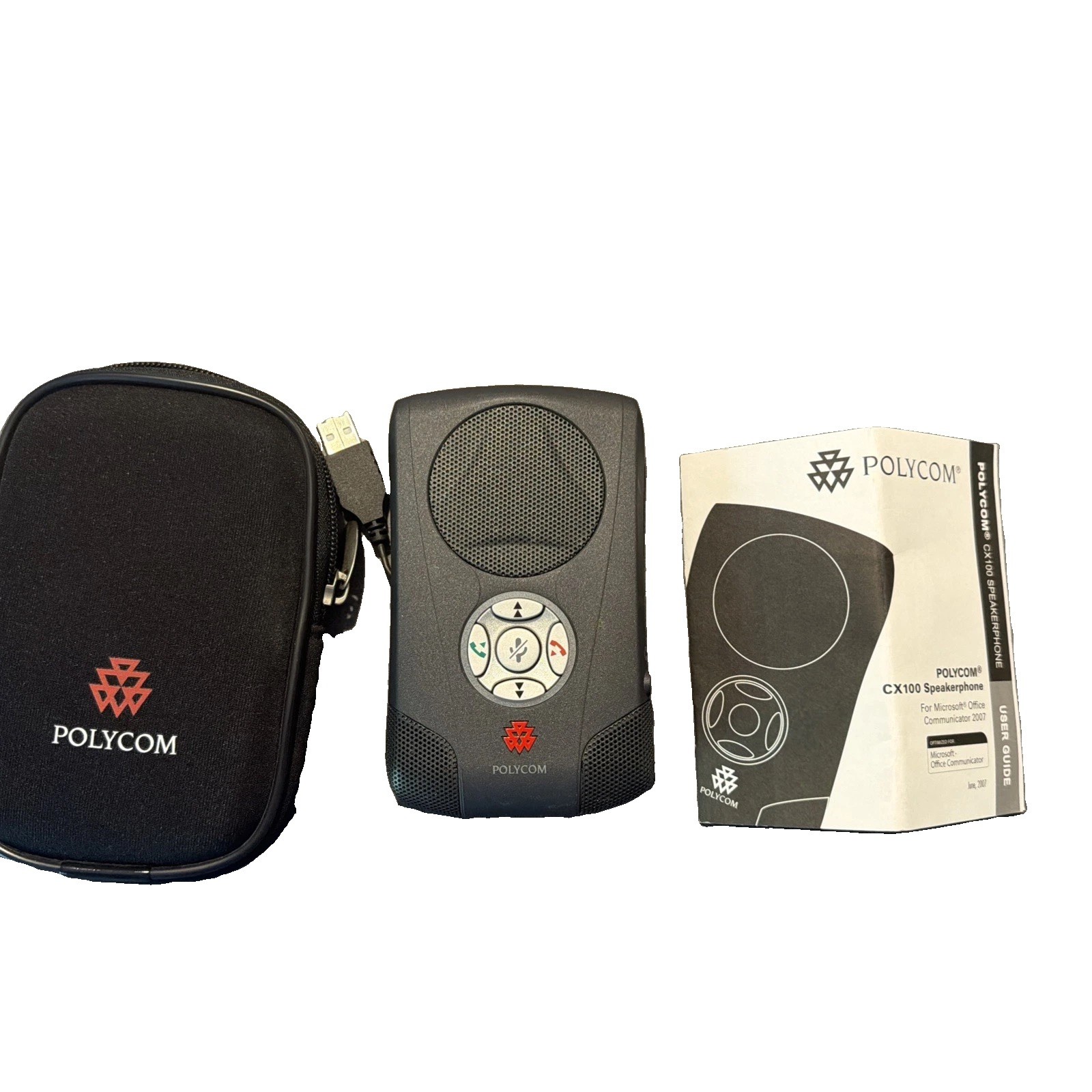 Polycom Communicator CX100 USB Desktop Speaker Phone Microphone W/ Case