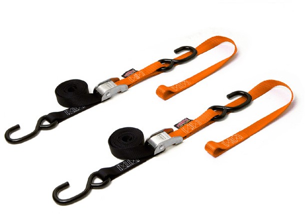 Tie Down Cam Fits S Hook Soft Tye 1"X6' Black/Ktmorange Pair