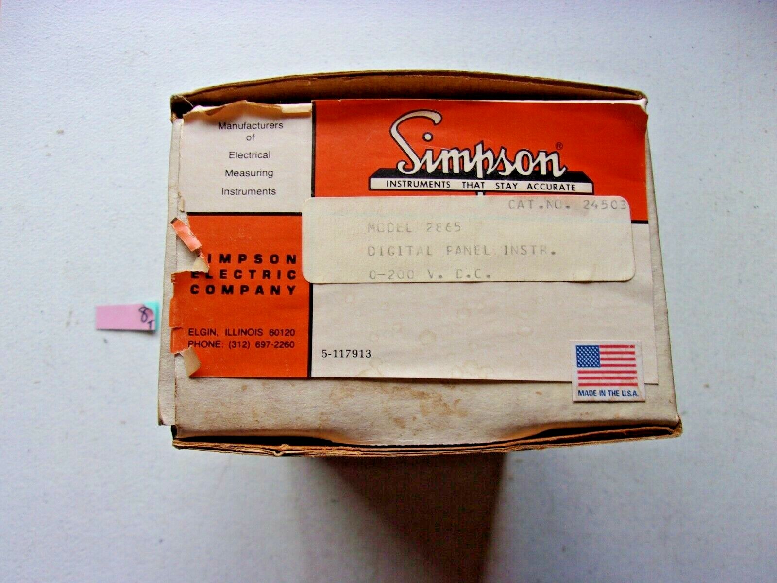 NEW IN BOX SIMPSON DIGITAL PANEL METER 24503 MODEL 2865 (116)